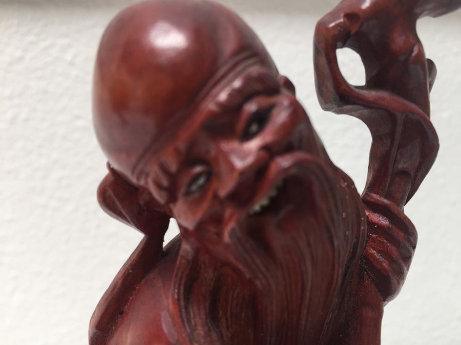 Vintage Carved Chinese Wooden Statue [Photo 8]