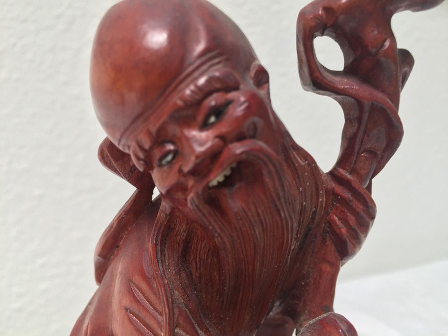 Vintage Carved Chinese Wooden Statue