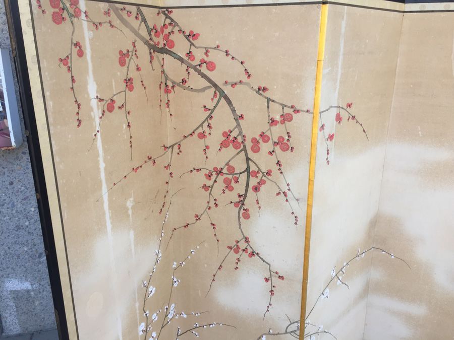 4-Panel Hand Painted Asian Screen [Photo 2]