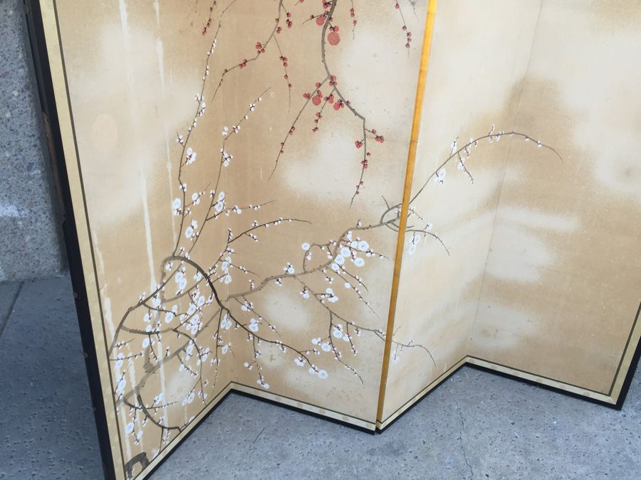 4-Panel Hand Painted Asian Screen [Photo 3]