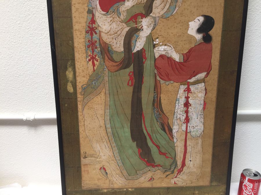 Vintage Asian Signed Artwork - Note Foxing In Photos [Photo 8]