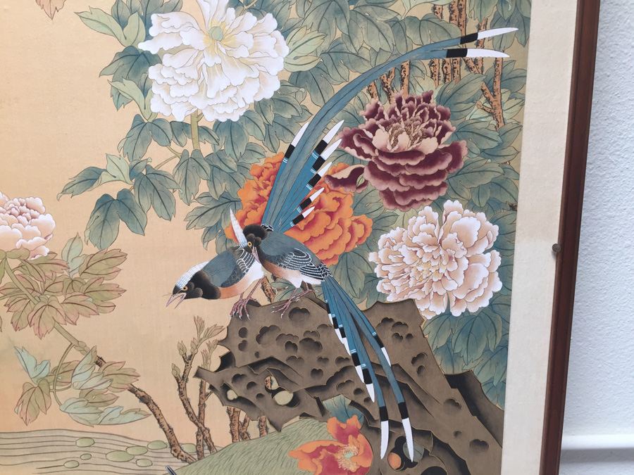 Vintage Asian Signed Artwork With Birds [Photo 6]