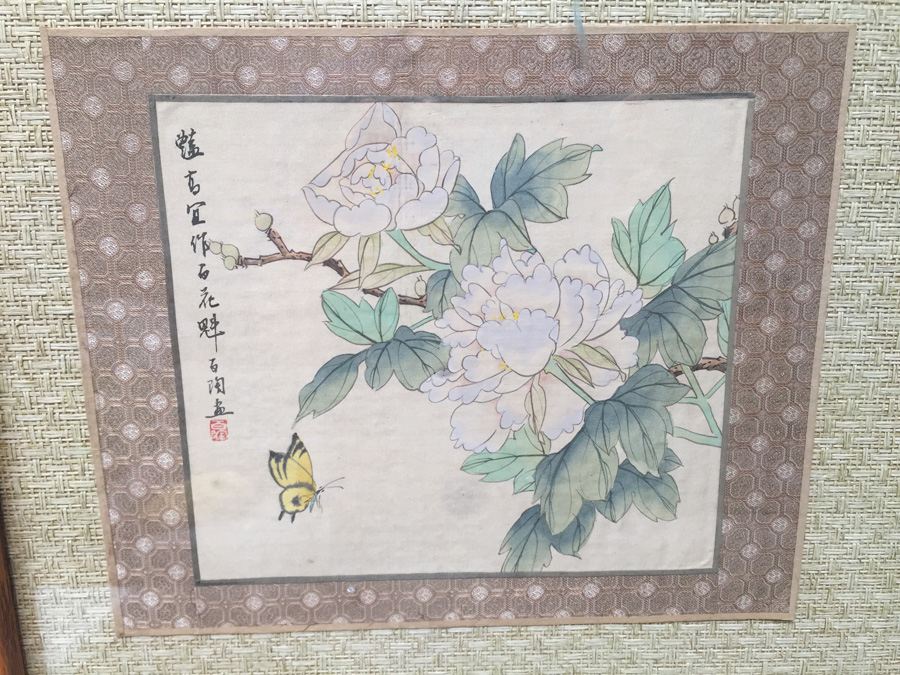 Framed Double Sided Collection Of Signed Asian Bird Artwork [Photo 17]