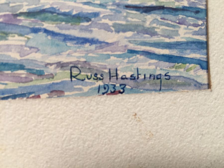 Sailboat Watercolor By Russ Hastings 1933 [Photo 3]
