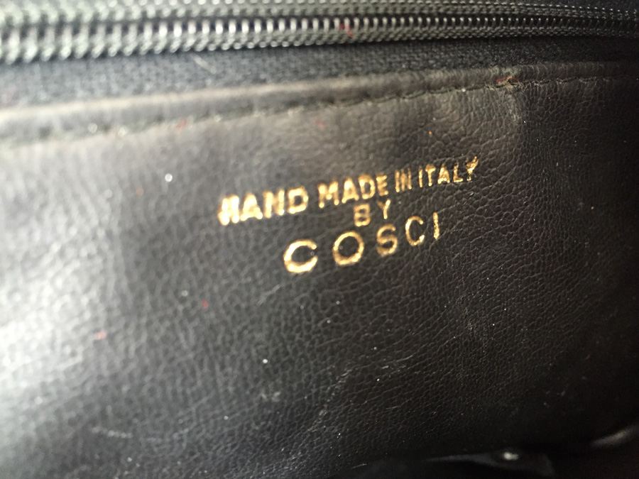Black Woven Leather Handbag By COSCI Hand Made In Italy [Photo 4]
