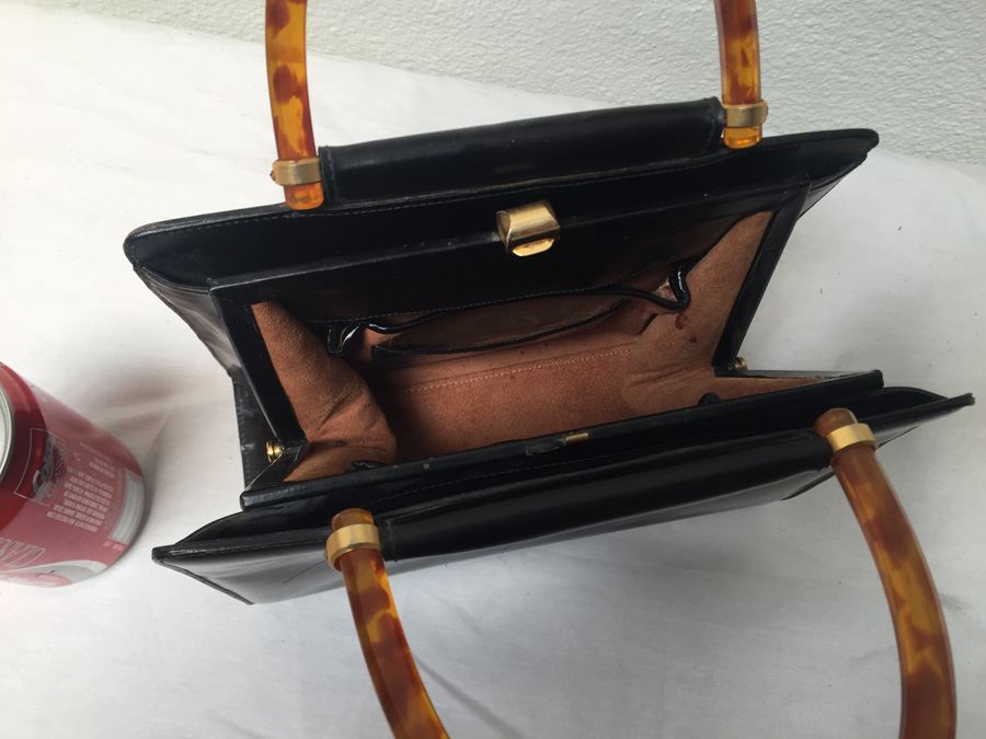 Vintage Black Handbag Saks Fifth Avenue Made In Italy [Photo 3]