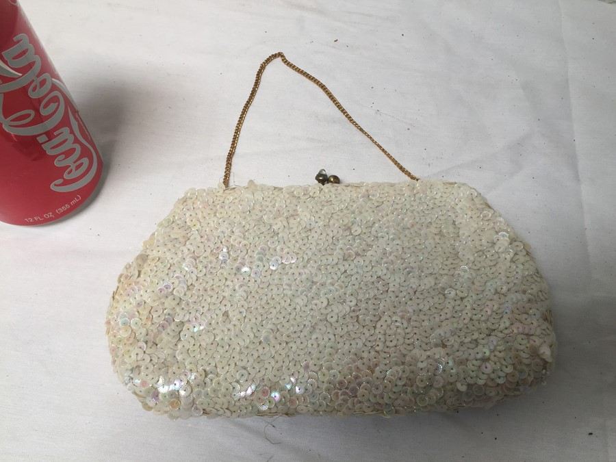 White Hand Beaded Purse Made In France By Josef [Photo 1]