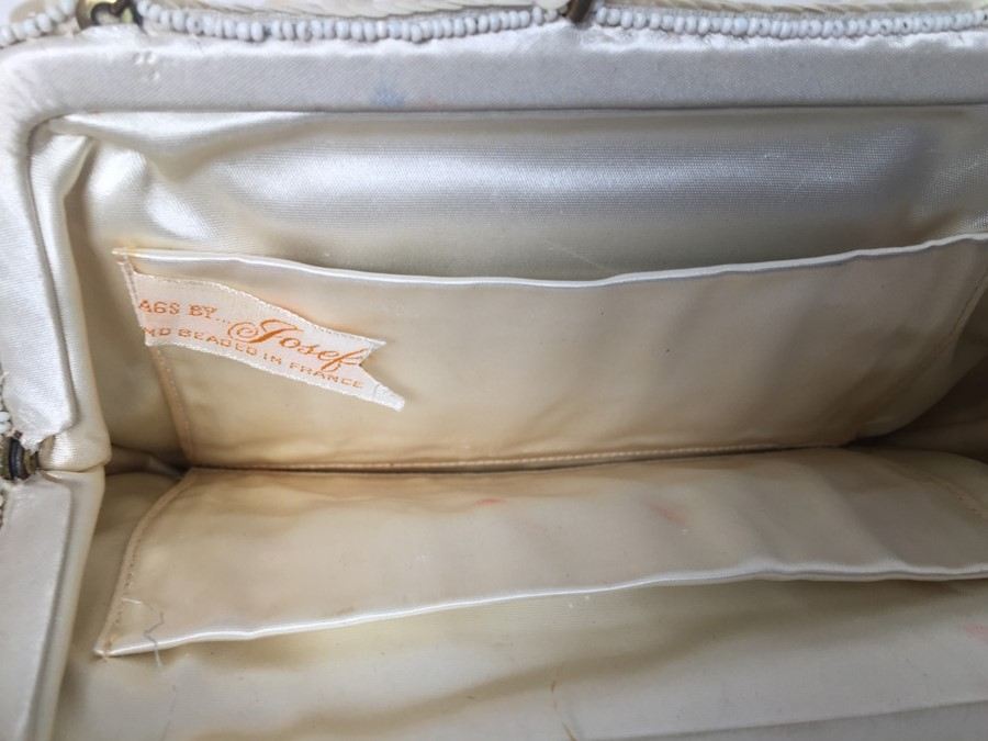 White Hand Beaded Purse Made In France By Josef [Photo 6]