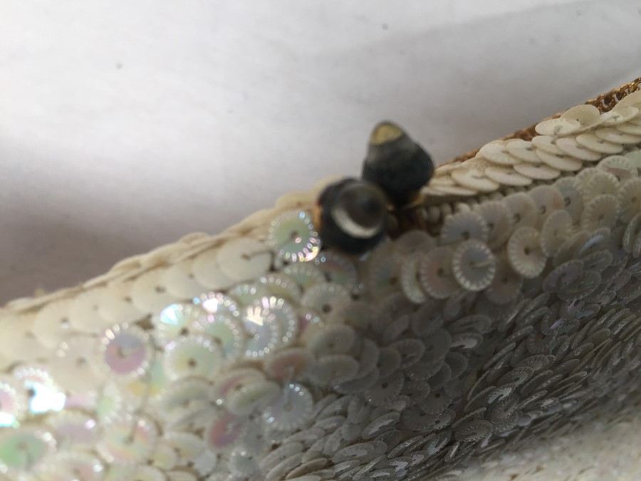 White Hand Beaded Purse Made In France By Josef [Photo 5]