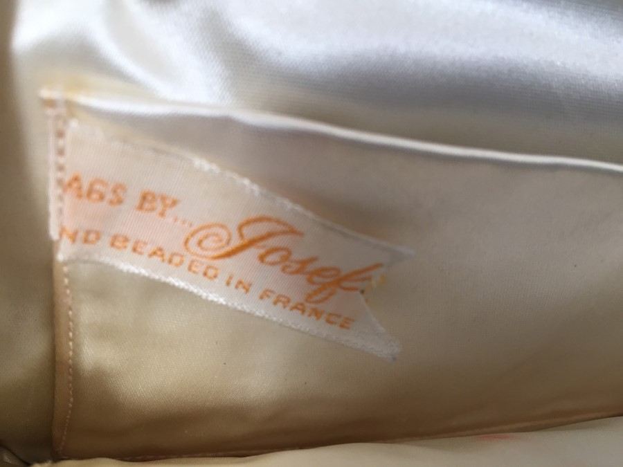 White Hand Beaded Purse Made In France By Josef [Photo 3]