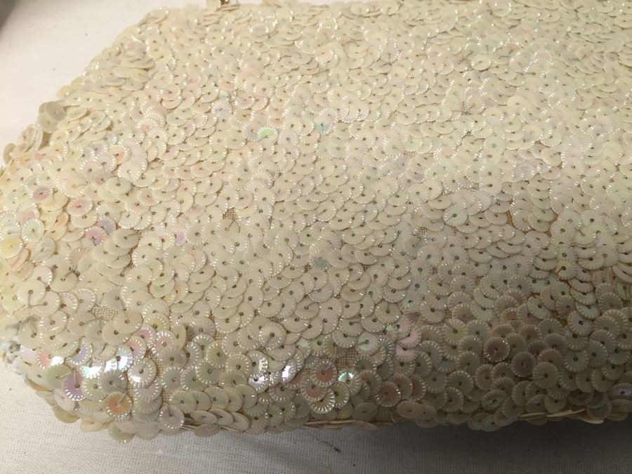 White Hand Beaded Purse Made In France By Josef [Photo 2]