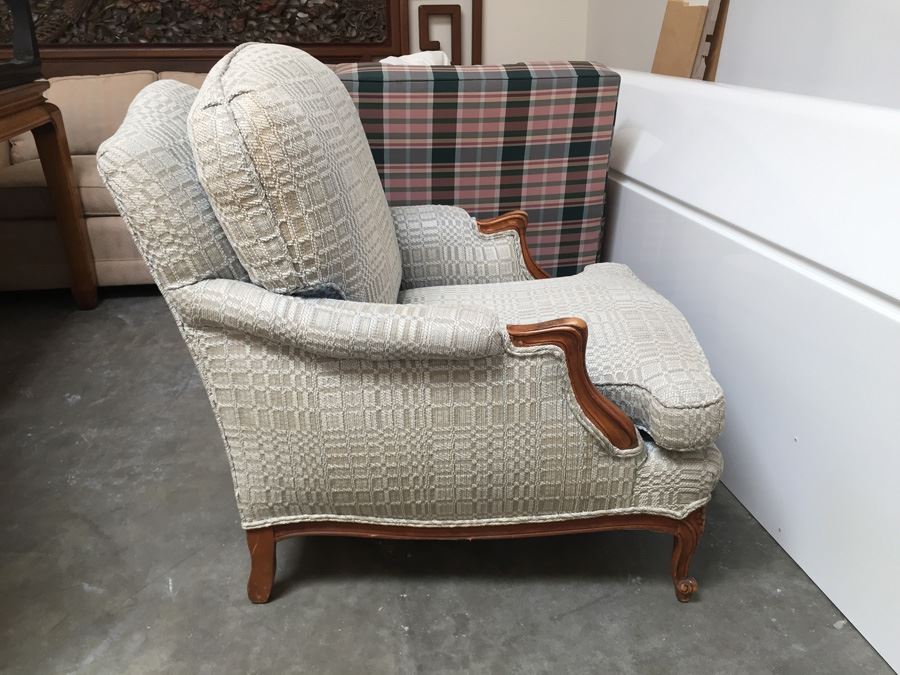 Upholstered Arm Chair - Needs Reupholstering - Note Staining In Photos [Photo 3]
