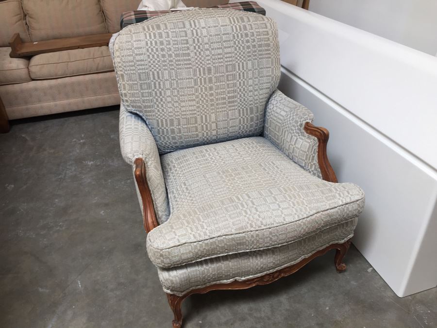 Upholstered Arm Chair - Needs Reupholstering - Note Staining In Photos [Photo 1]
