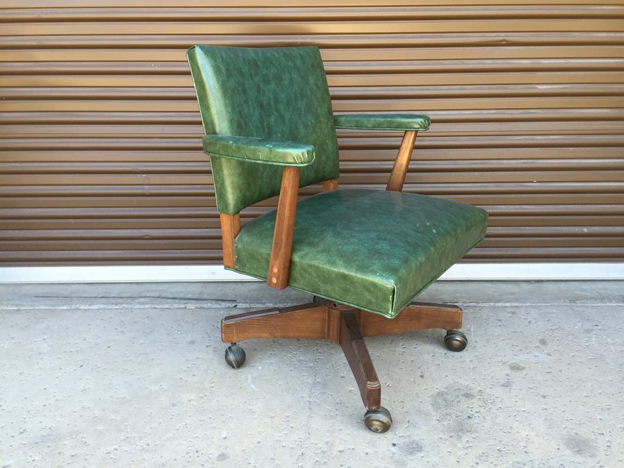 Green Mid-Century Office Desk Chair [Photo 2]