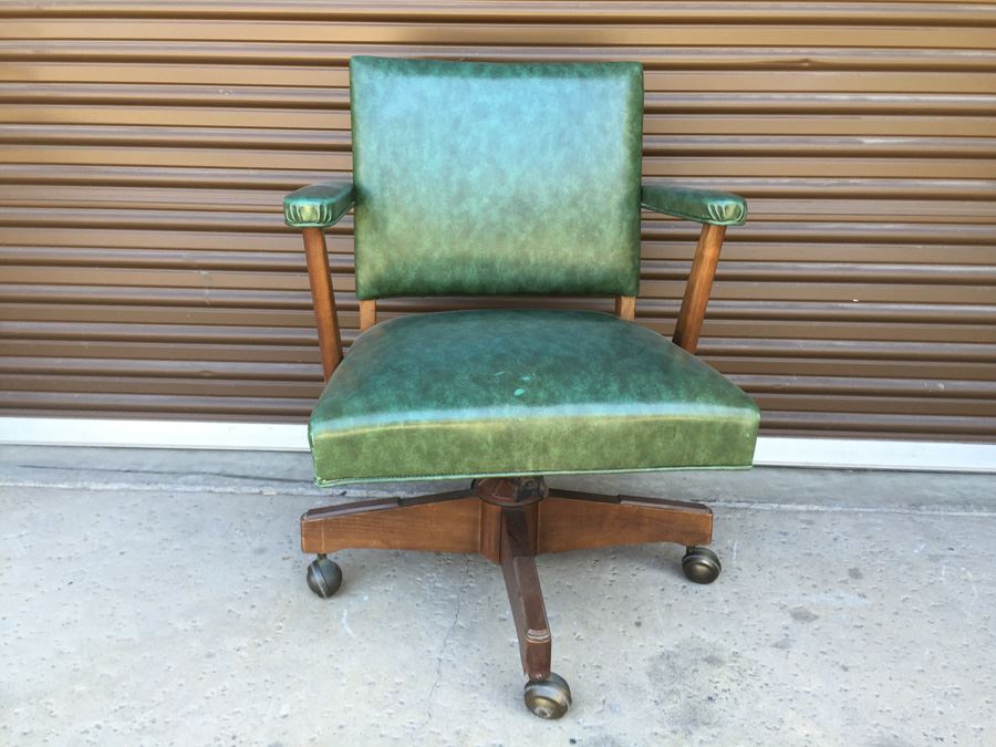 Green Mid-Century Office Desk Chair