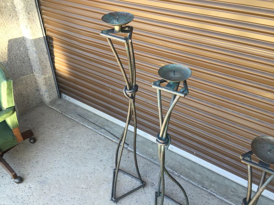 (3) Large Metal Floor Candle Holders [Photo 7]