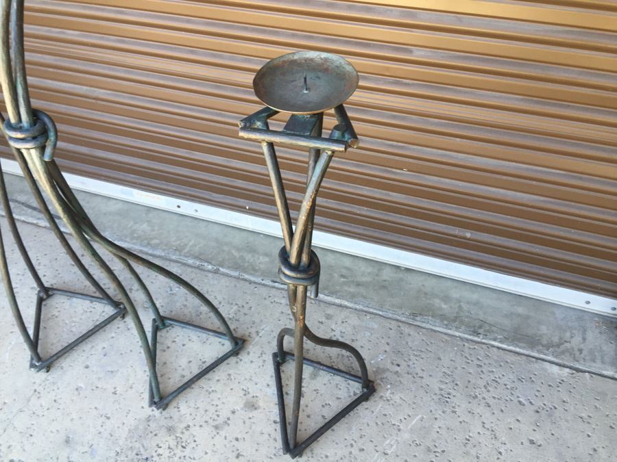 (3) Large Metal Floor Candle Holders [Photo 5]