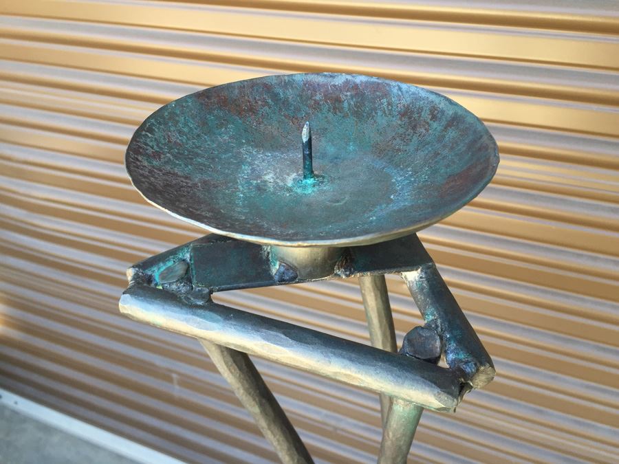 (3) Large Metal Floor Candle Holders [Photo 2]