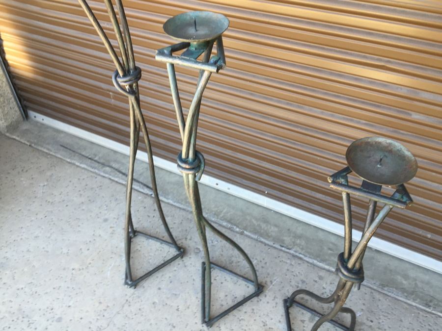(3) Large Metal Floor Candle Holders [Photo 6]