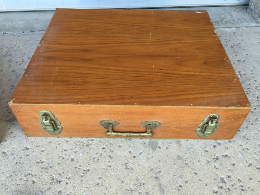 Pair Of Wooden Silverware Flatware Chests [Photo 3]
