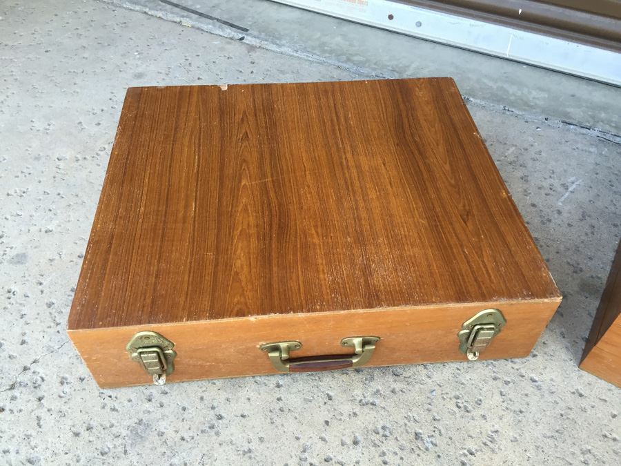 Pair Of Wooden Silverware Flatware Chests [Photo 2]