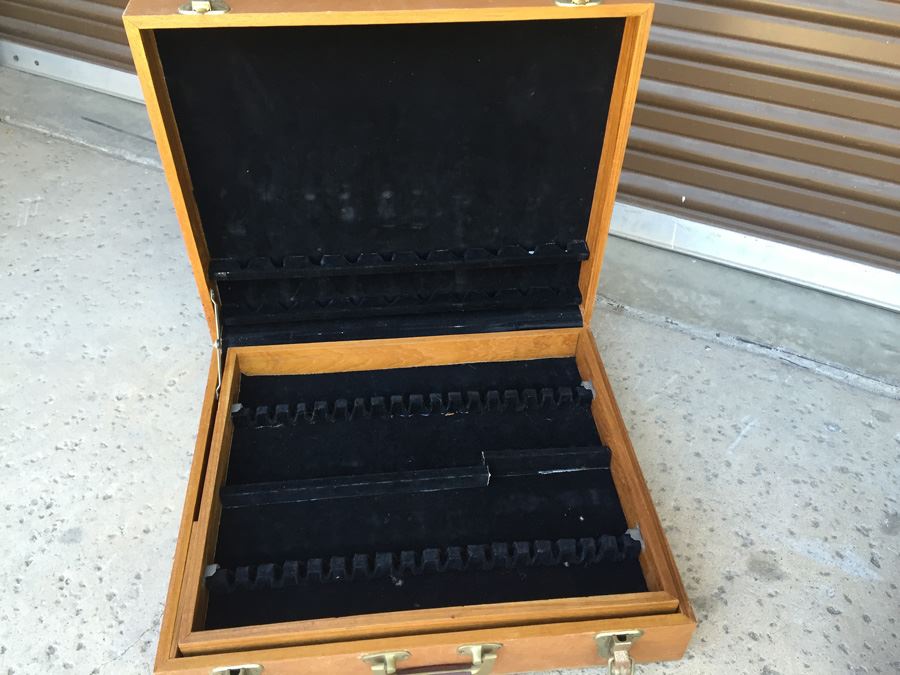 Pair Of Wooden Silverware Flatware Chests [Photo 7]