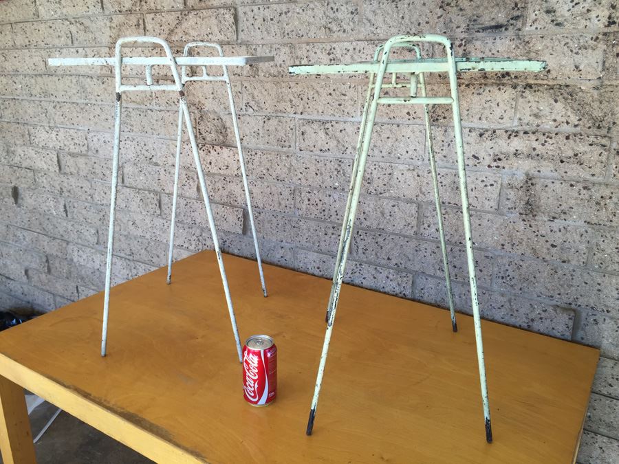 Pair Of Mid-Century Metal Tables With Glass Tops [Photo 8]