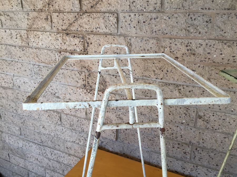 Pair Of Mid-Century Metal Tables With Glass Tops [Photo 11]