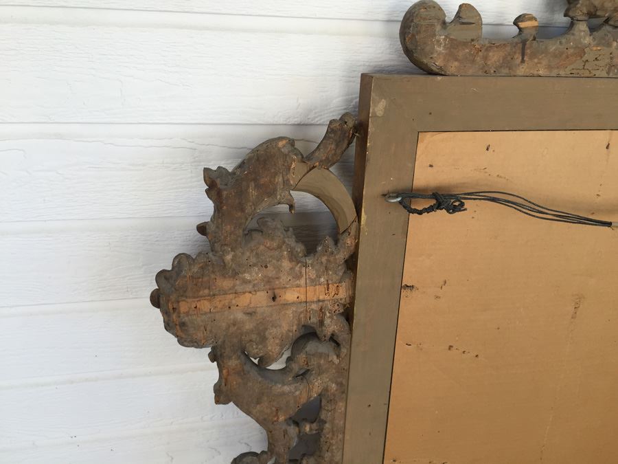 Stunning Large Gilded Wood Carved Mirror [Photo 15]