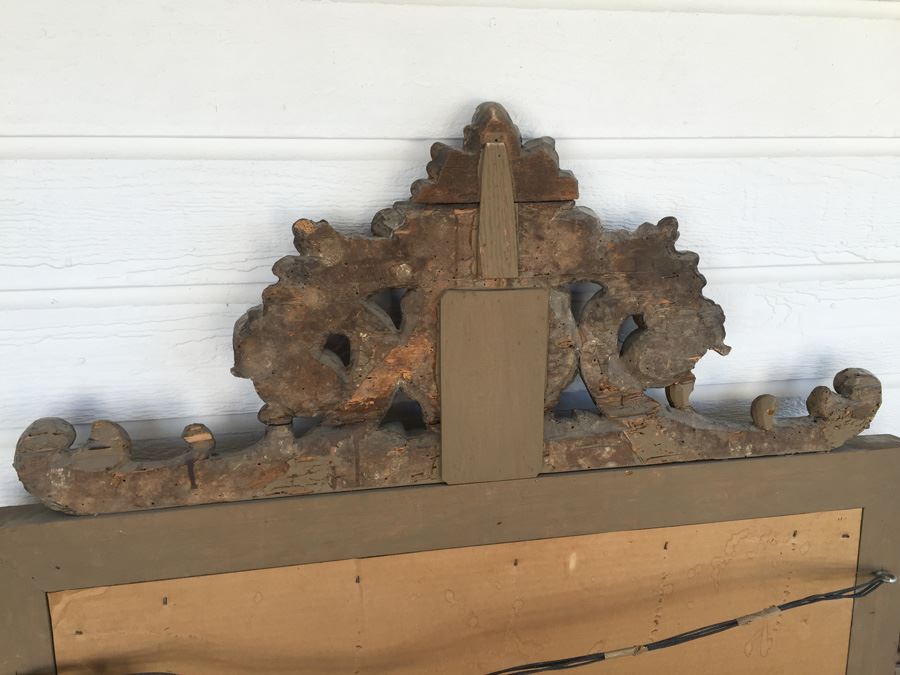 Stunning Large Gilded Wood Carved Mirror [Photo 14]