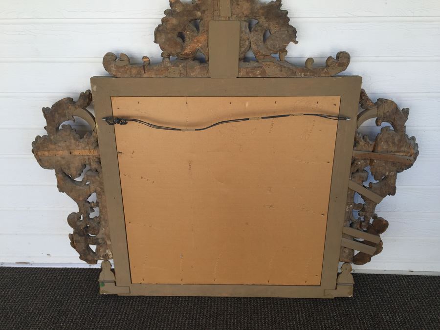 Stunning Large Gilded Wood Carved Mirror [Photo 3]