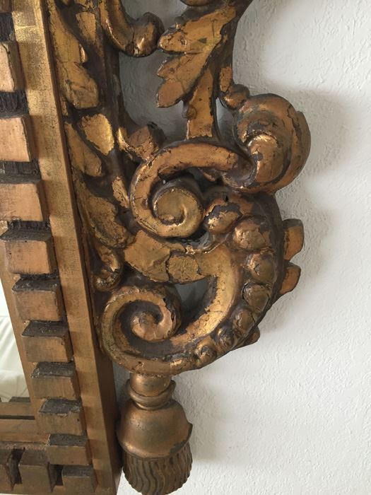 Stunning Large Gilded Wood Carved Mirror [Photo 8]
