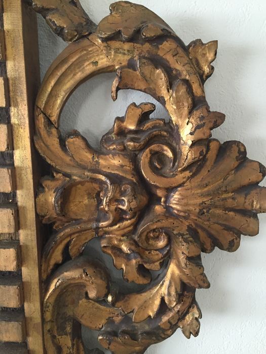 Stunning Large Gilded Wood Carved Mirror [Photo 7]