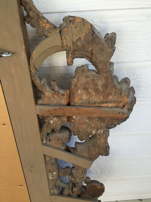 Stunning Large Gilded Wood Carved Mirror [Photo 17]