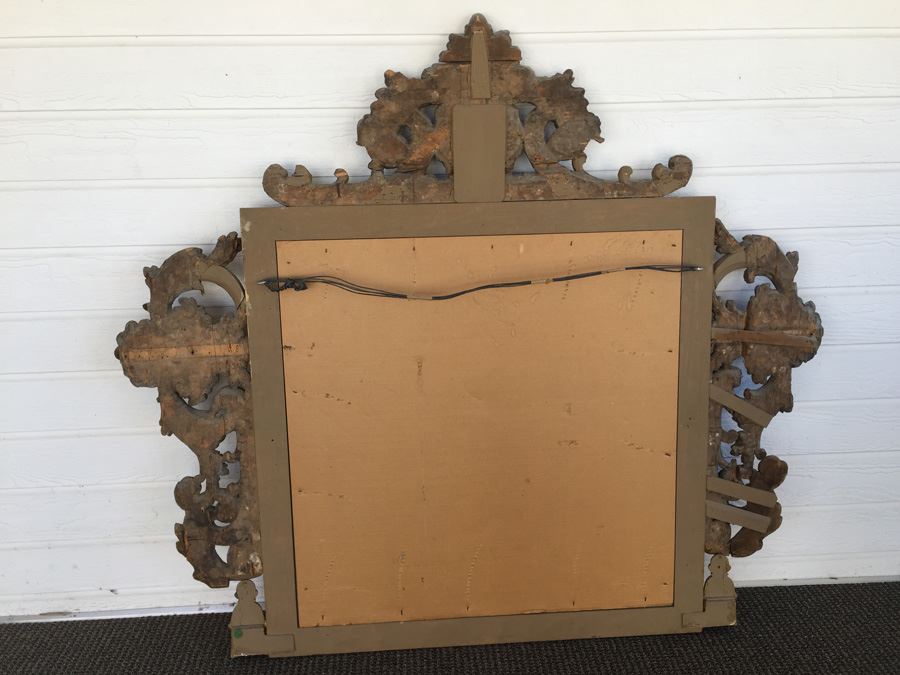 Stunning Large Gilded Wood Carved Mirror [Photo 13]