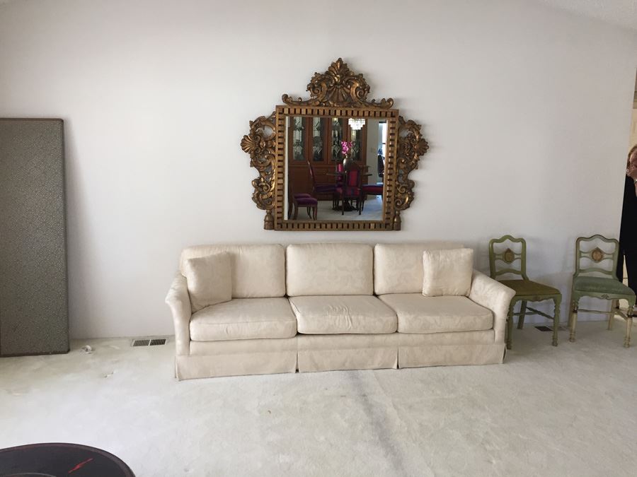 Stunning Large Gilded Wood Carved Mirror [Photo 2]