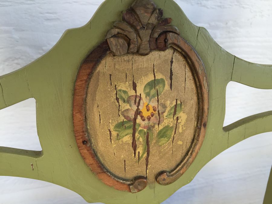 Pair Of Vintage Green Side Chairs [Photo 6]