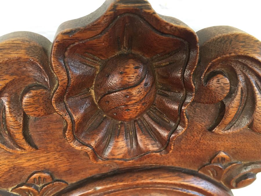 Pair of Vintage French Provincial Wood Carved Side Chairs With Purple Fabric [Photo 5]