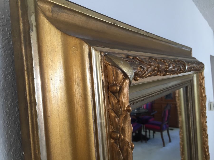 Large Gilded Wood Mirror [Photo 7]