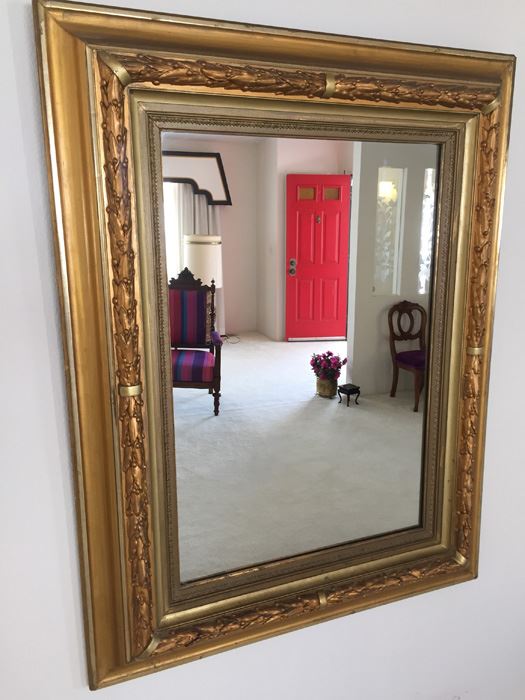 Large Gilded Wood Mirror [Photo 6]