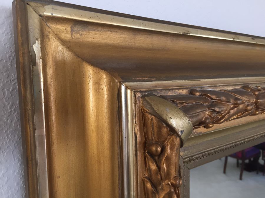 Large Gilded Wood Mirror [Photo 2]