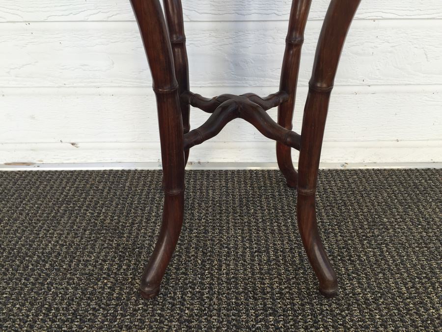 Beautiful Rosewood Asian Table With Marble Top [Photo 6]
