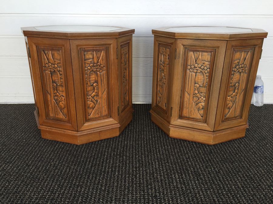 Carved Asian Drum Tables [Photo 1]