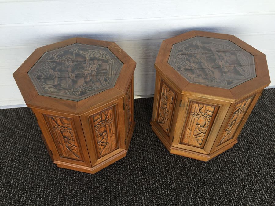Carved Asian Drum Tables [Photo 4]