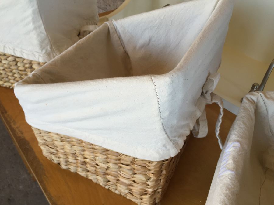 Pottery Barn Shelf With Baskets And Coat Rack [Photo 7]