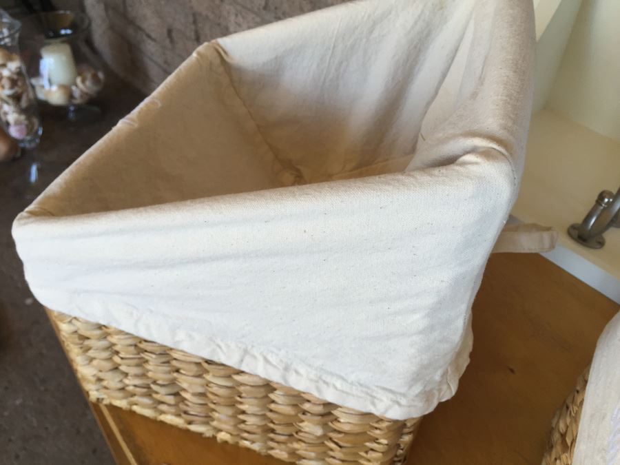 Pottery Barn Shelf With Baskets And Coat Rack [Photo 8]