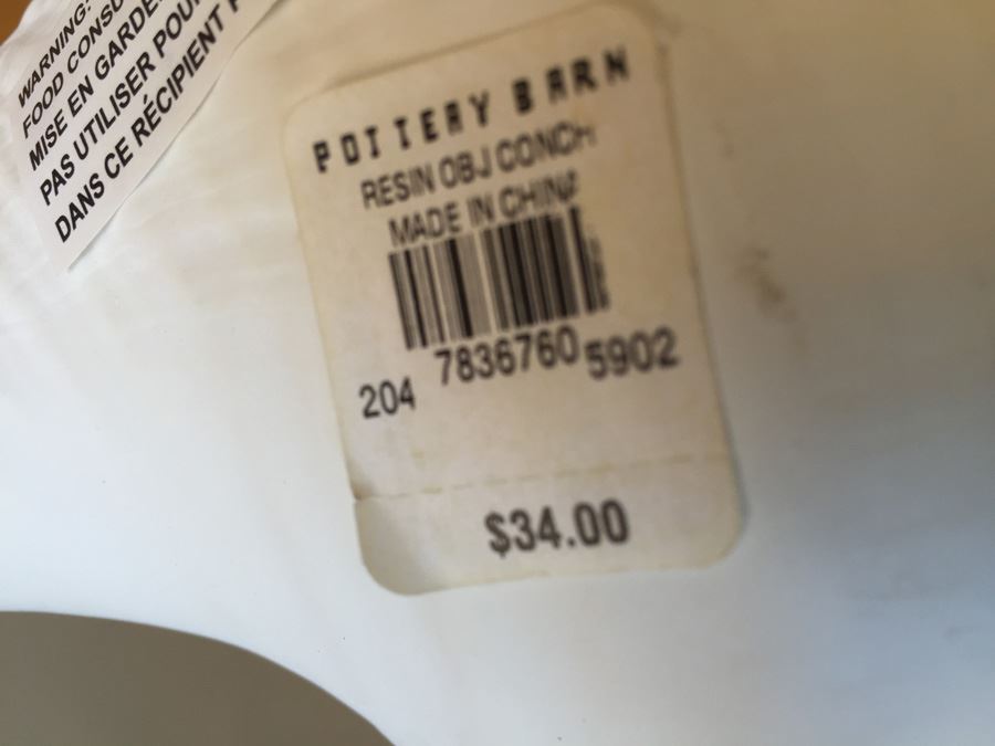 White Decorative Conch Shell (Manufactured) [Photo 4]