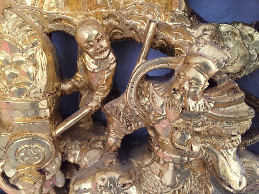 Vintage Asian Wood Carving Wall Hanging [Photo 3]