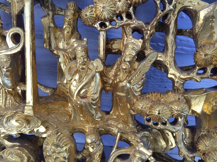 Vintage Asian Wood Carving Wall Hanging [Photo 22]