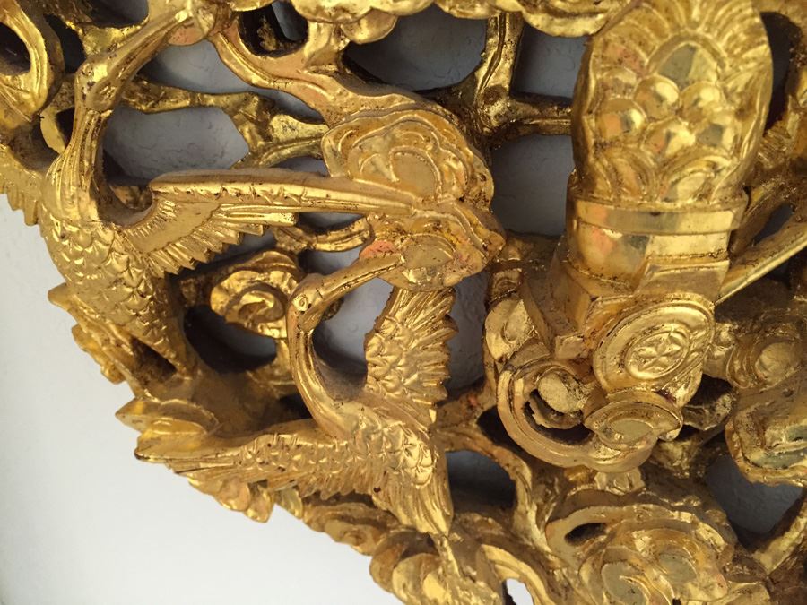 Vintage Asian Wood Carving Wall Hanging [Photo 7]